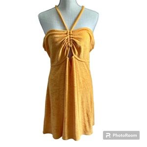 Divided by H&M Orange Terrycloth Halter Swimsuit Coverup Junior’s Size XL